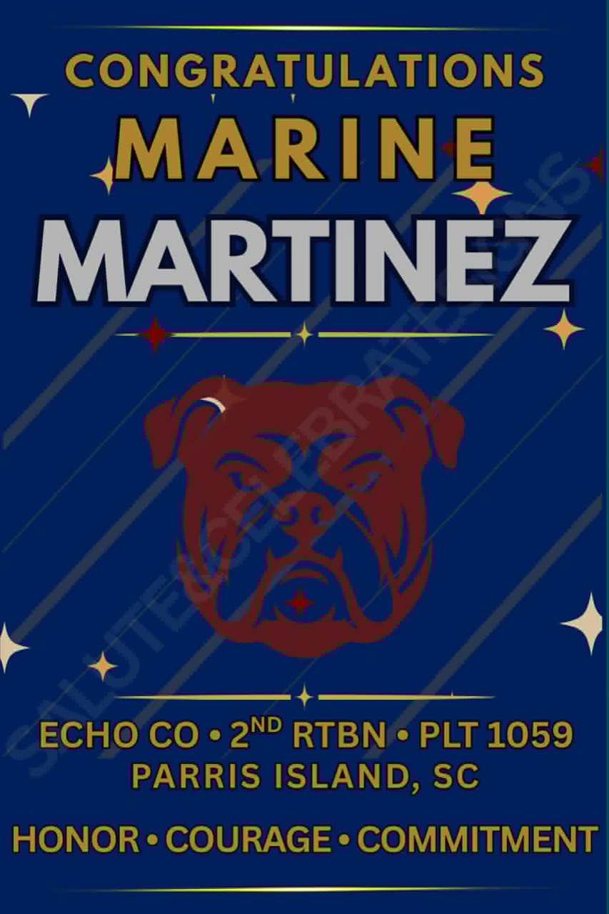 Watermarked Marine Family Day celebration poster for Martinez